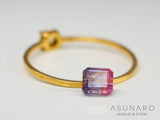 ライラックバイカラートルマリン　エメラルドカット　アフガニスタン産　0.60ct【240802-2310】