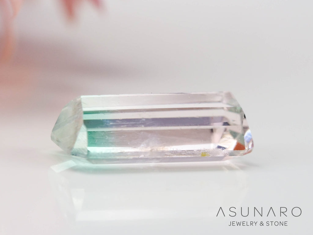ティファニーカラー　バイカラートルマリン　エメラルドカット　アフガニスタン産　0.89ct【240802-2318】