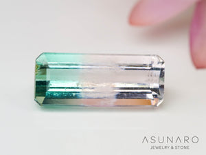 ティファニーカラー　バイカラートルマリン　エメラルドカット　アフガニスタン産　0.98ct【240802-2319】