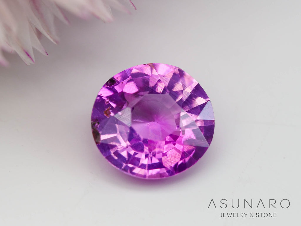 パープリッシュバイカラーピンクサファイア 　ラウンドカット　 スリランカ産　0.43ct【241024-2339】
