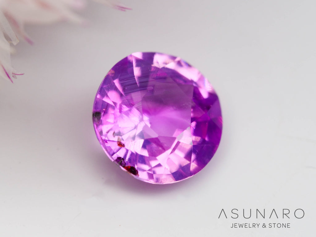 パープリッシュバイカラーピンクサファイア 　ラウンドカット　 スリランカ産　0.43ct【241024-2339】