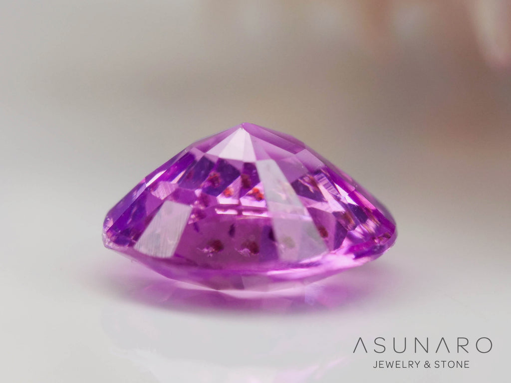 パープリッシュバイカラーピンクサファイア 　ラウンドカット　 スリランカ産　0.43ct【241024-2339】