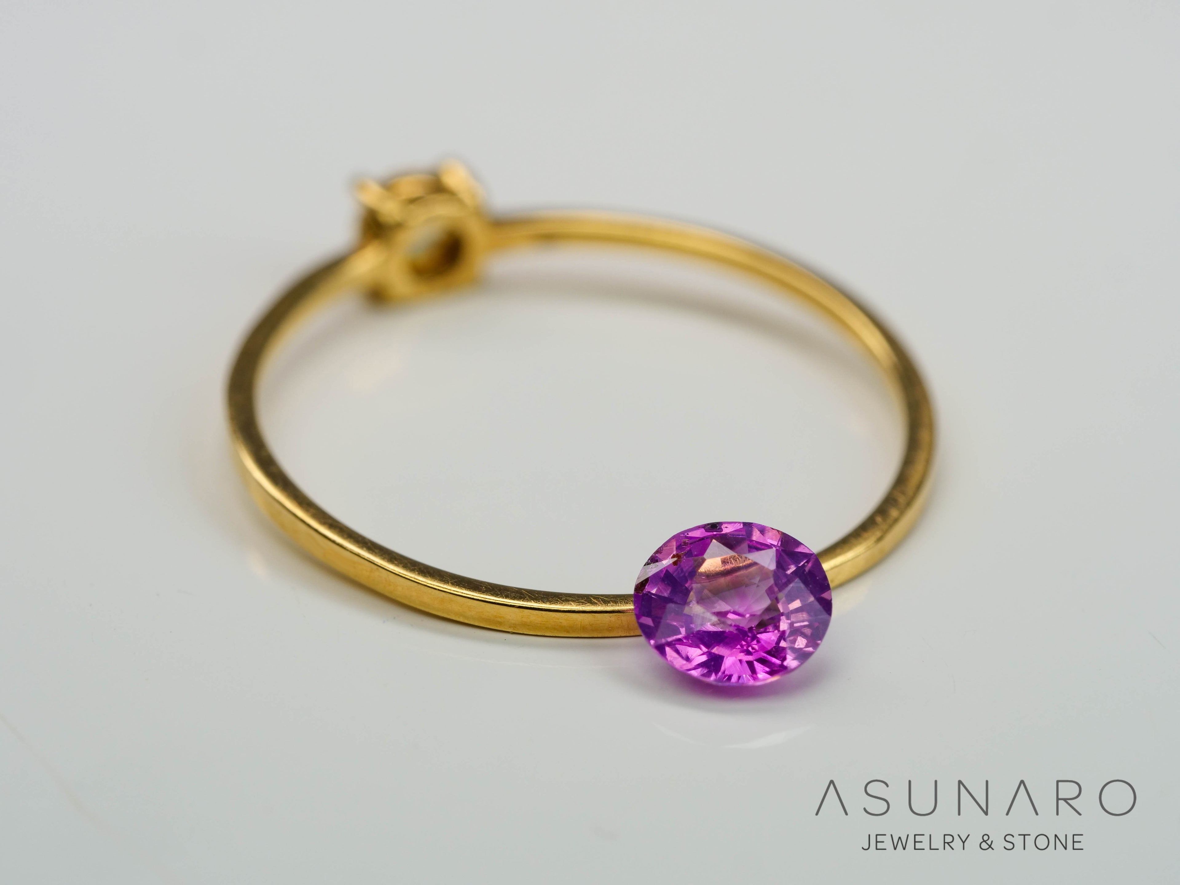 パープリッシュバイカラーピンクサファイア 　ラウンドカット　 スリランカ産　0.43ct【241024-2339】