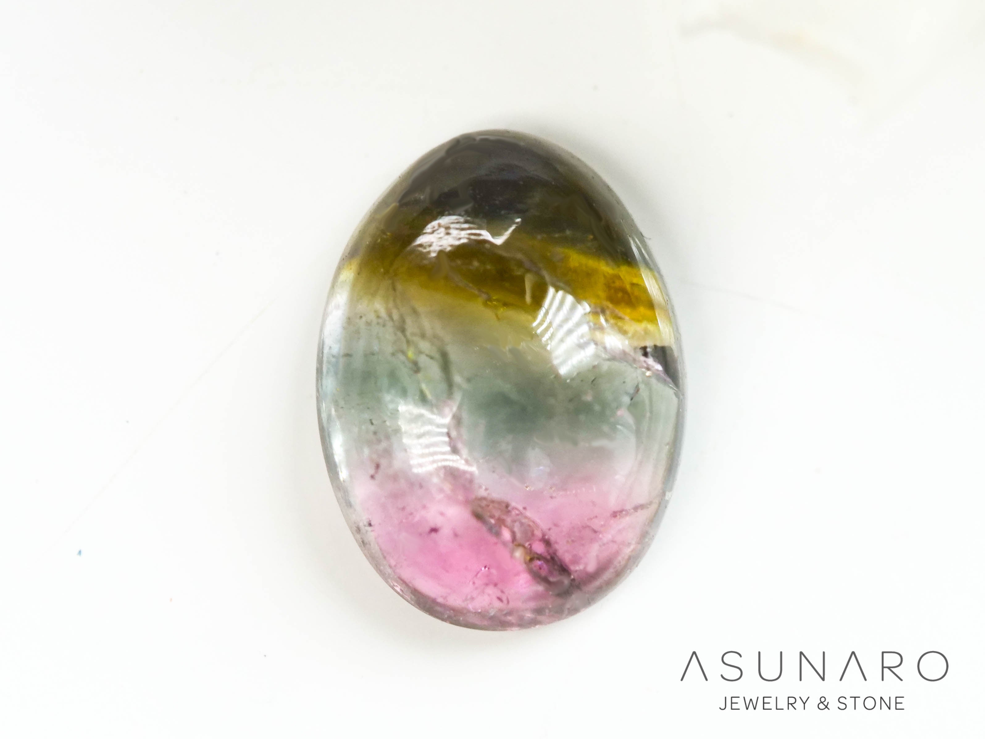 パーティーカラードトルマリン　カボション　ブラジル産　0.38ct【240823-2340】