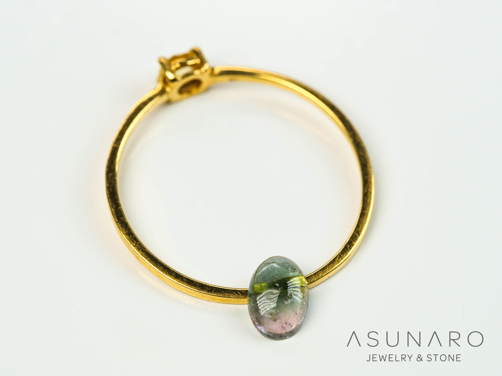 バイカラートルマリン　カボション　ブラジル産　0.32ct【240823-2343】