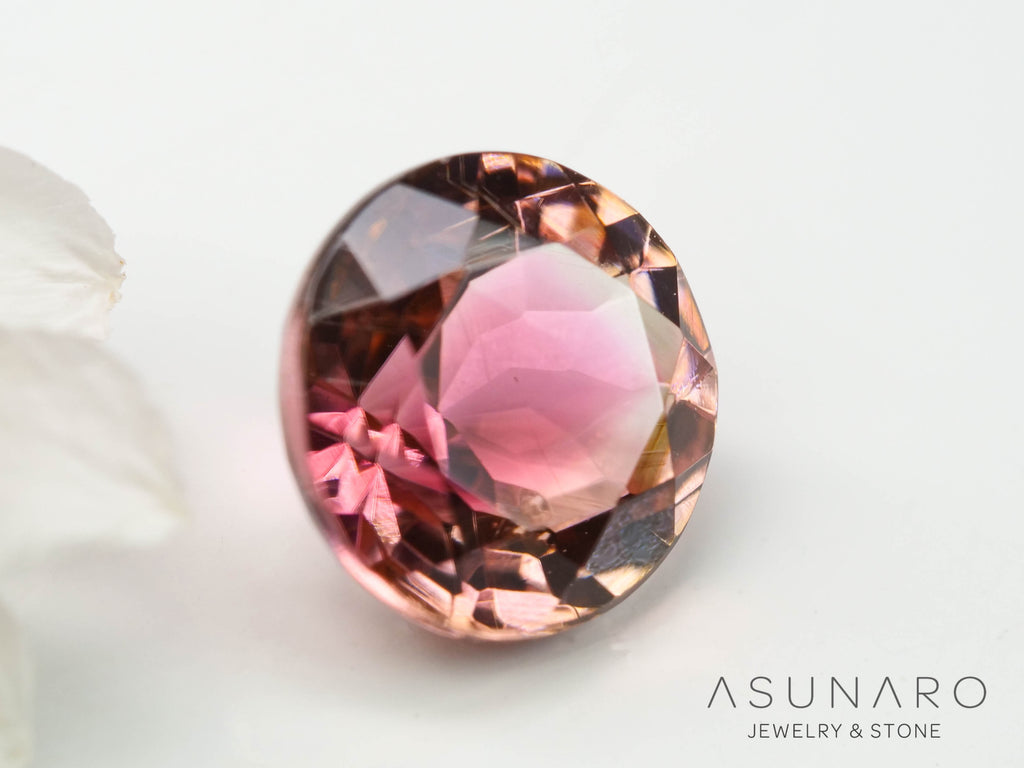 バイカラートルマリン　ラウンドカット　ブラジル産　0.97ct【240823-2347】