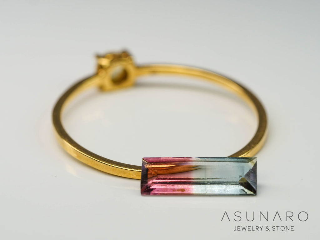 バイカラートルマリン　スクエアカット　ブラジル産　0.56ct【240823-2350】