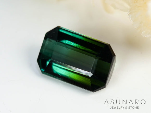 バイカラーラグーントルマリン 　エメラルドカット　アフガニスタン産  0.88ct【241009-2436】