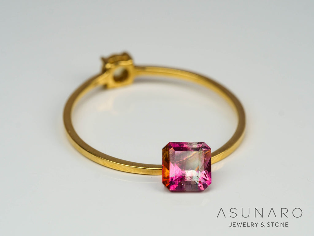 パーティーカラートルマリン　エメラルドカット　アフガニスタン産　0.59ct【241009-2438】