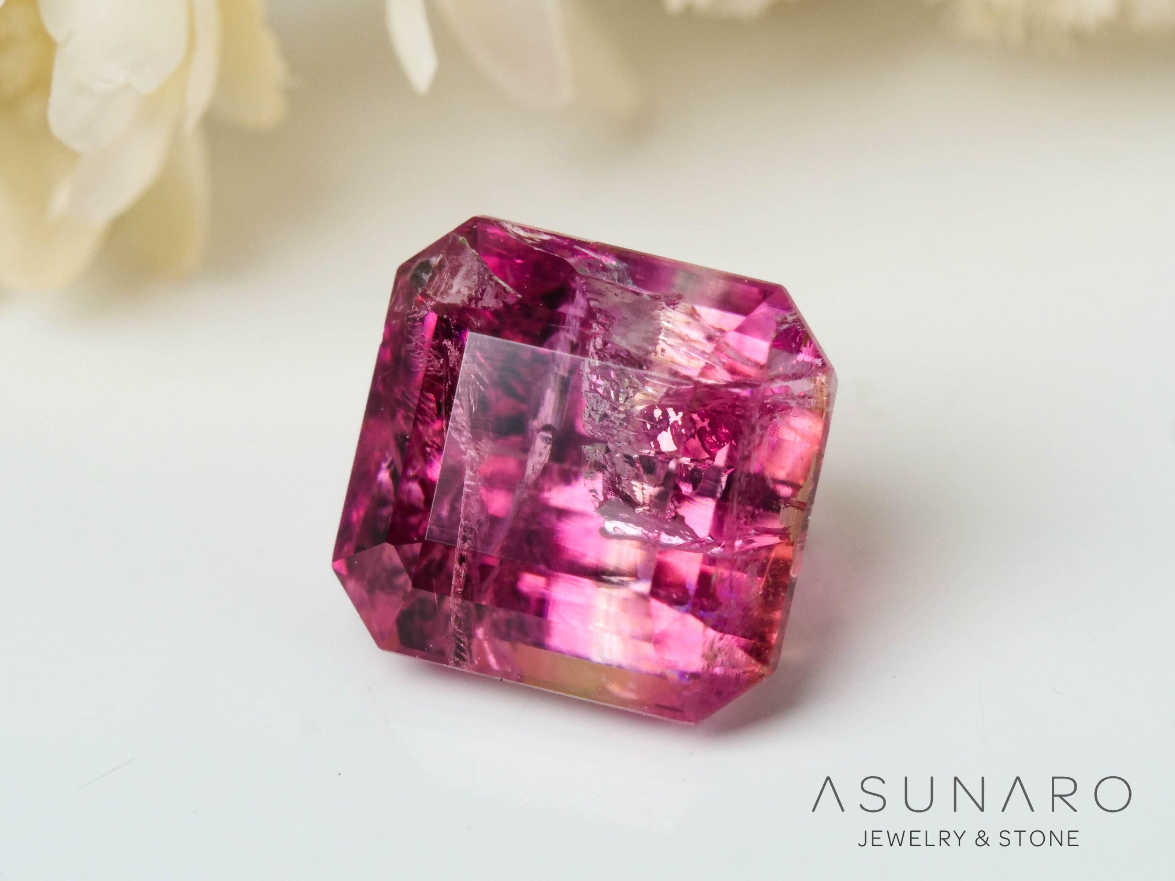 バイカラートルマリン　エメラルドカット　アフガニスタン産　1.03ct【241009-2441】