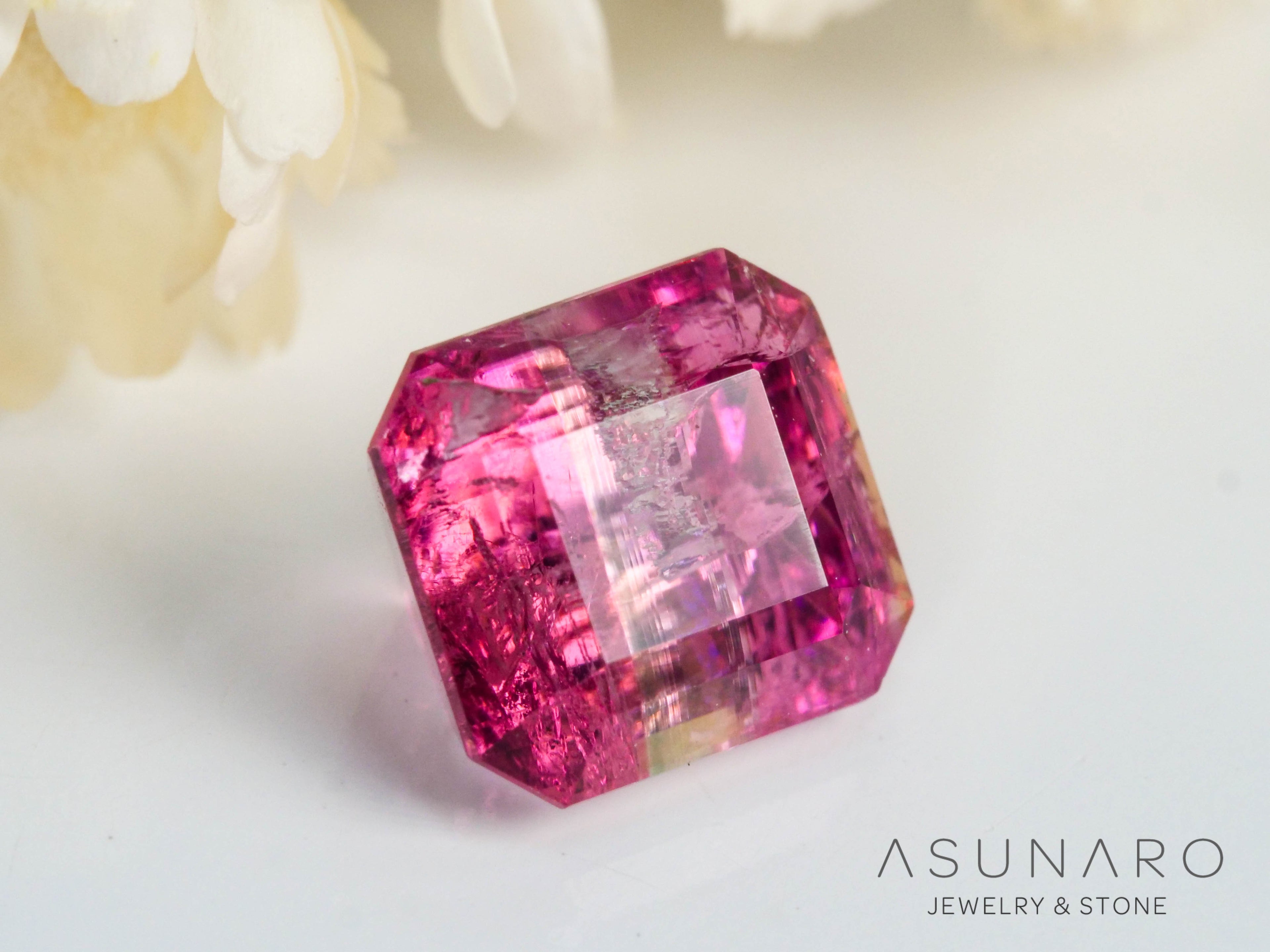 バイカラートルマリン　エメラルドカット　アフガニスタン産　1.03ct【241009-2441】