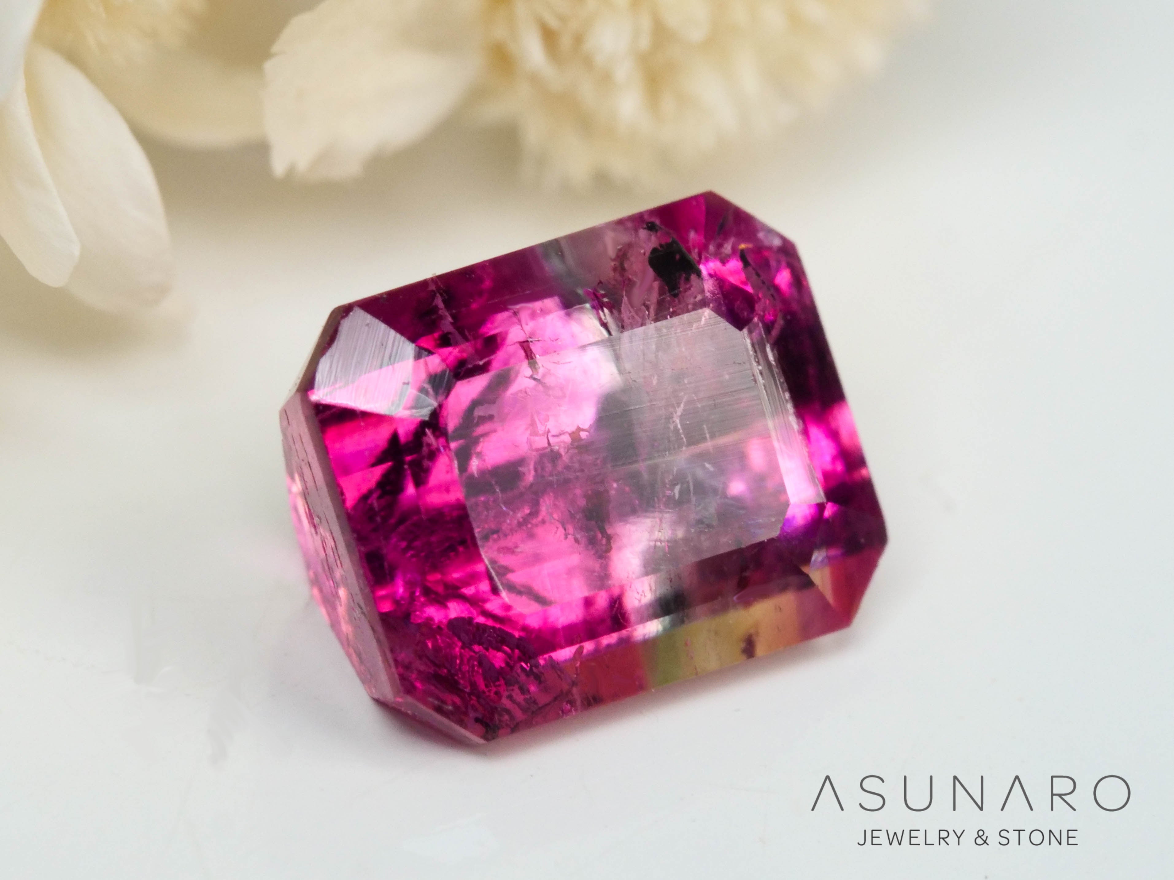 バイカラートルマリン　エメラルドカット　アフガニスタン産　0.91ct【241009-2442】