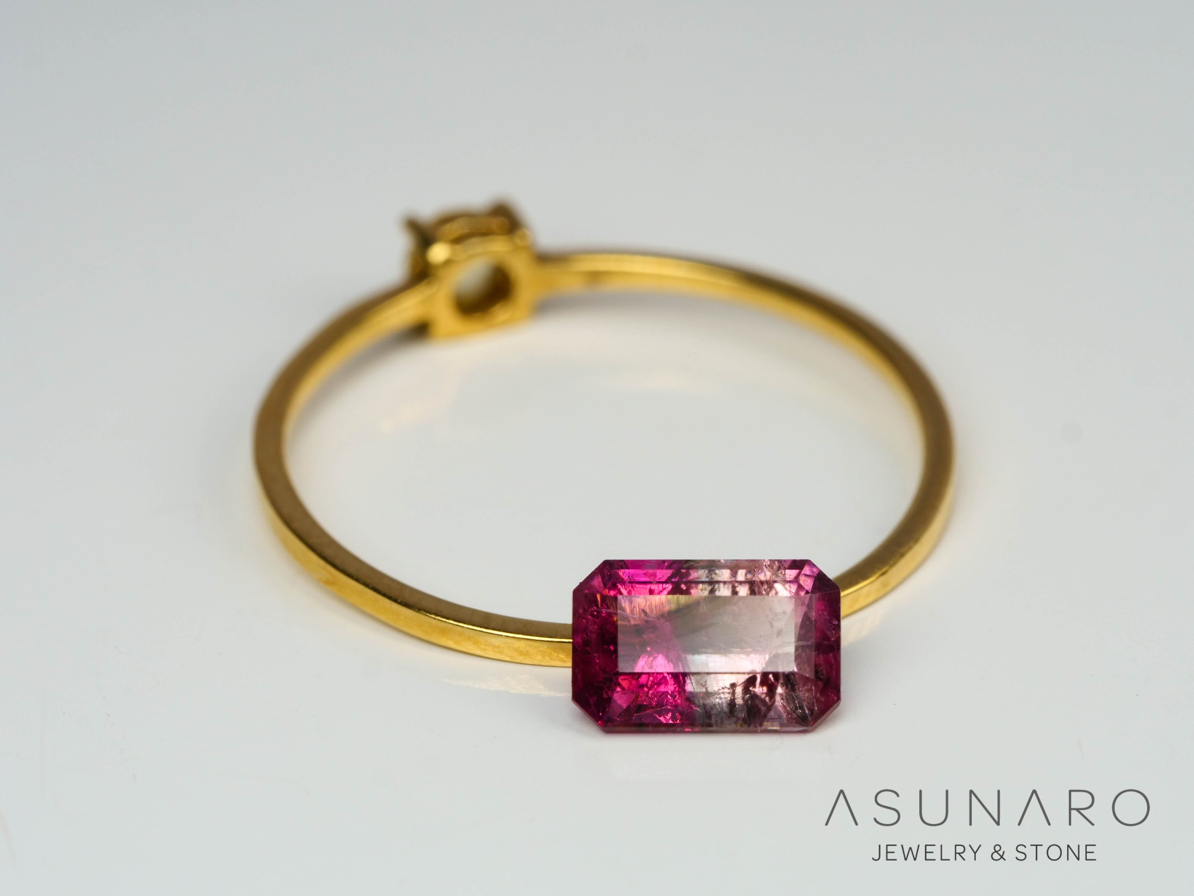 バイカラートルマリン　エメラルドカット　アフガニスタン産　0.75ct【241009-2443】