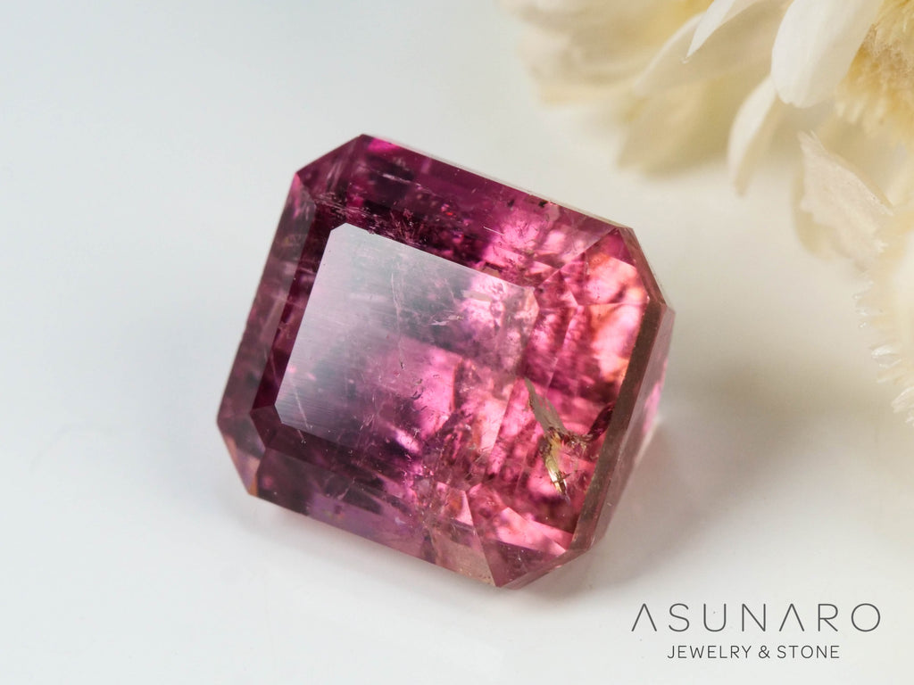 バイカラートルマリン　エメラルドカット　アフガニスタン産　2.54ct【241009-2445】