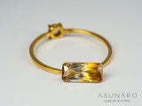 シャンパンバイカラージルコン　エメラルドカット　1.52ct　カンボジア産　【241009-2448】