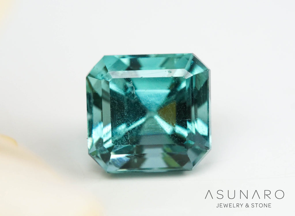 ラグーントルマリン 　アッシャーカット　アフガニスタン産 　1.06ct【241024-2458】