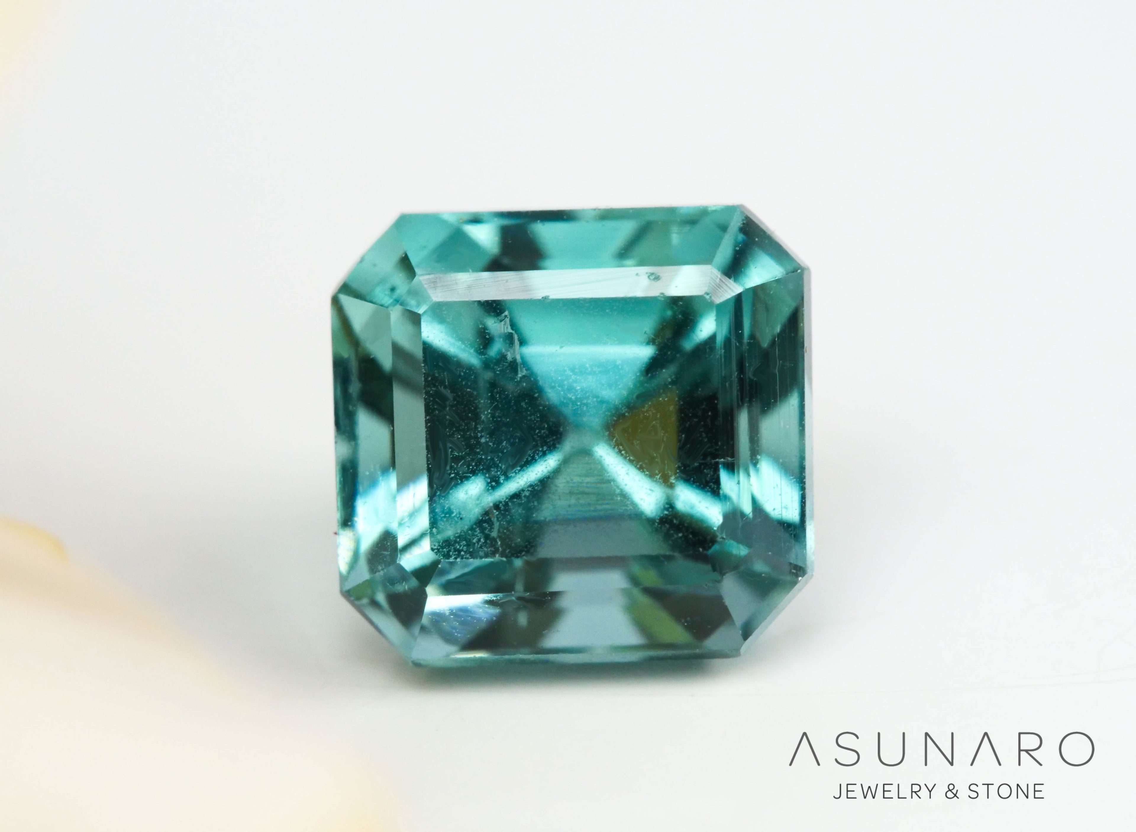 ラグーントルマリン 　アッシャーカット　アフガニスタン産 　1.06ct【241024-2458】