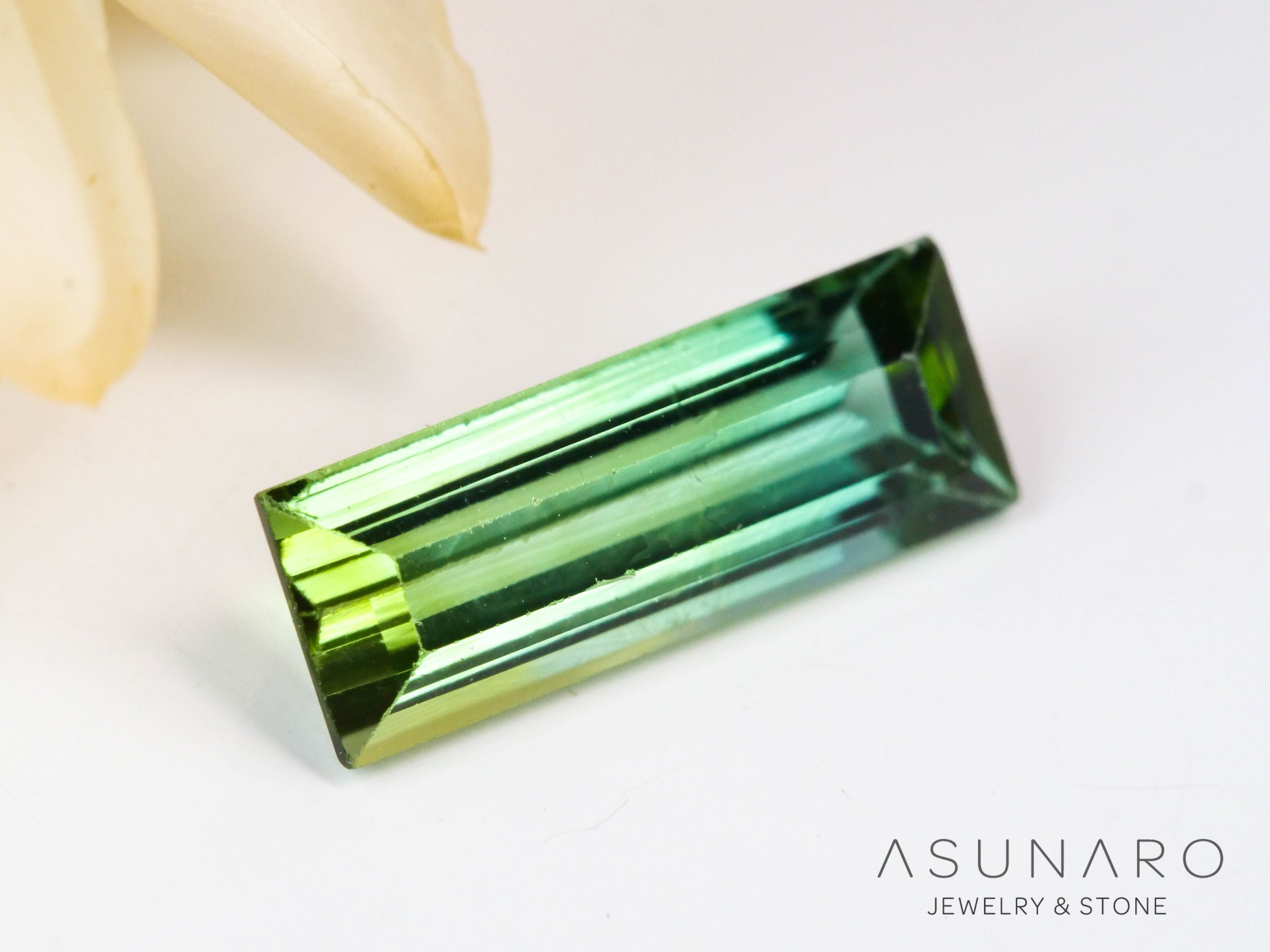 バイカラートルマリン 　スクエアカット　アフガニスタン産 　1.30ct【241024-2464】