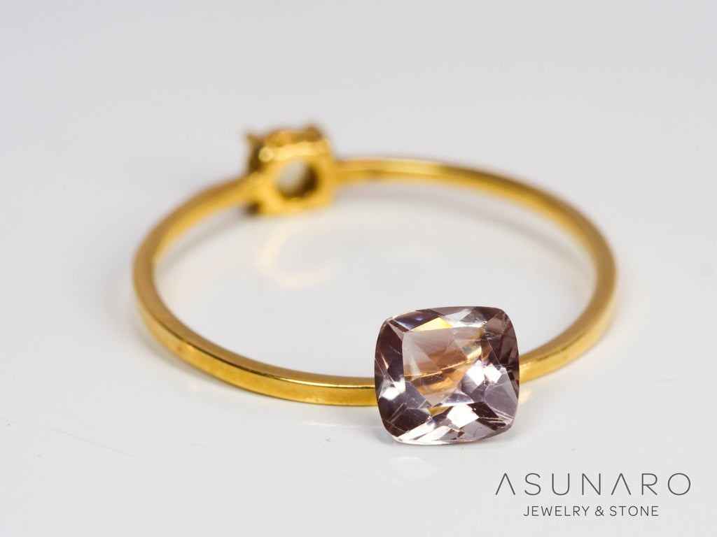 バイカラーアンデシン　クッションカット　チベット産　0.52ct【240819-2469】