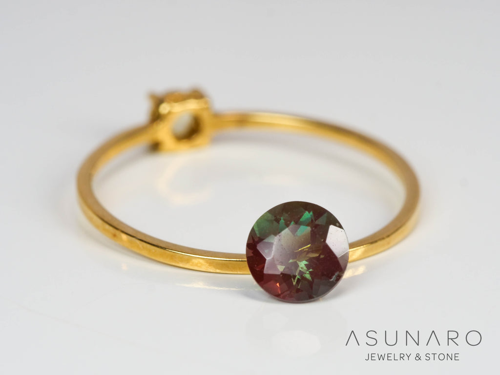 バイカラーアンデシン　ラウンドカット　チベット産　0.52ct【240903-2504】