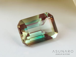 バイカラーアンデシン　エメラルドカット　チベット産　0.53ct【240903-2507】