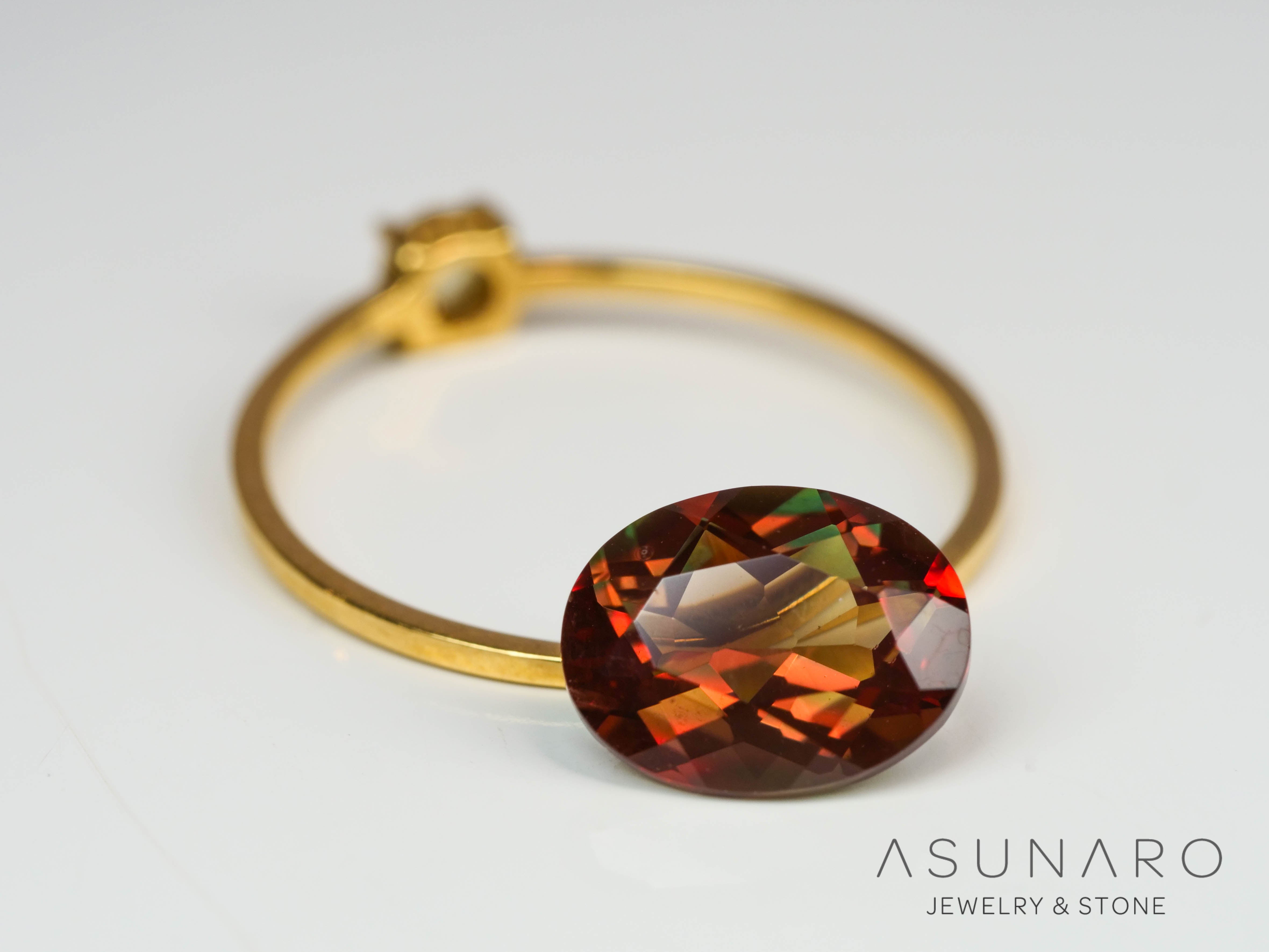 バイカラーアンデシン オーバルカット チベット産 1.73ct【241005-2514