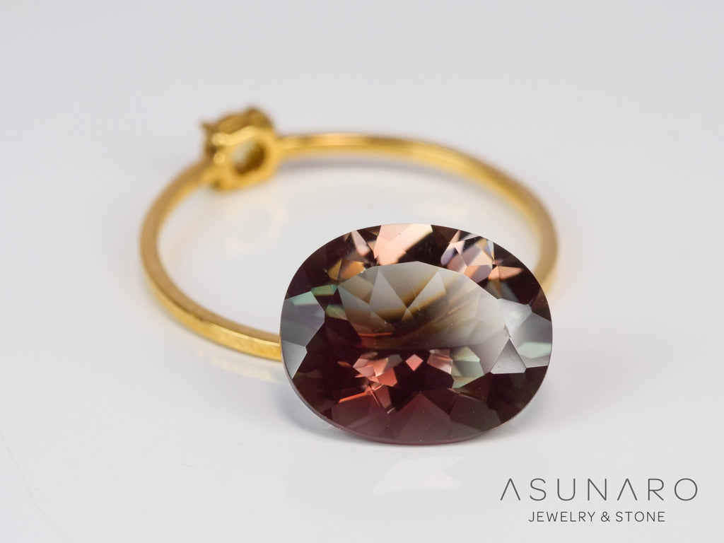 バイカラーアンデシン　オーバルカット　チベット産　3.11ct【241005-2515】