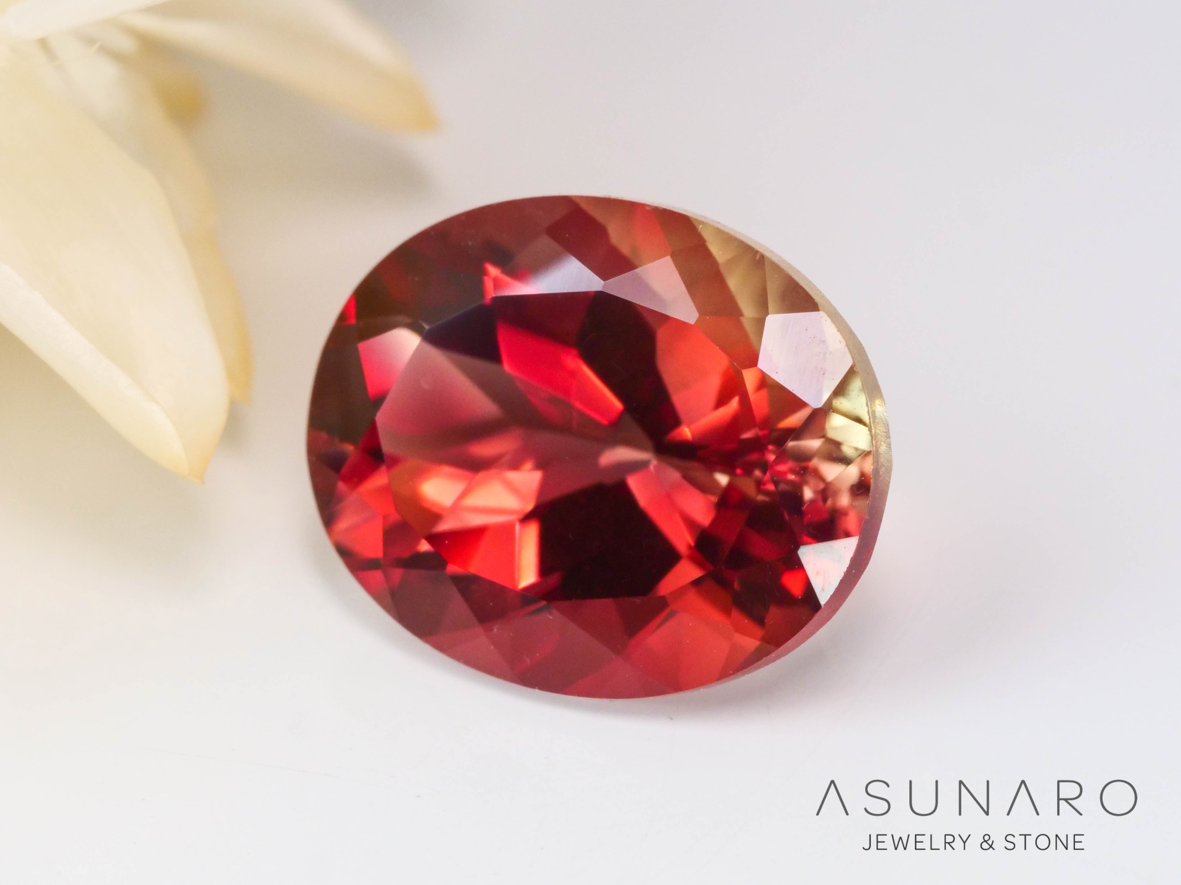 バイカラーアンデシン　オーバルカット　チベット産　3.45ct【241005-2516】