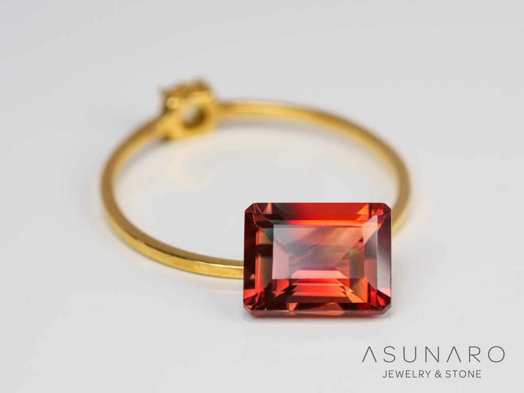 バイカラーアンデシン　エメラルドカット　チベット産　1.72ct【241005-2520】