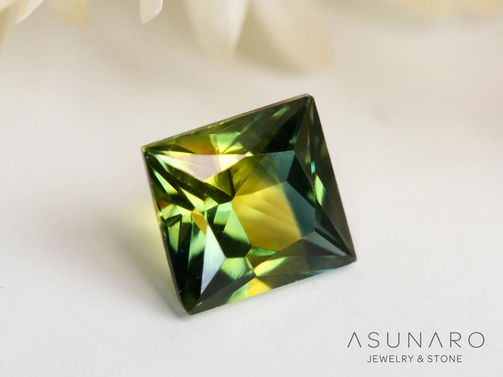 バイカラーサファイア 　プリンセスカット　 スリランカ産　0.21ct【250127-2526】