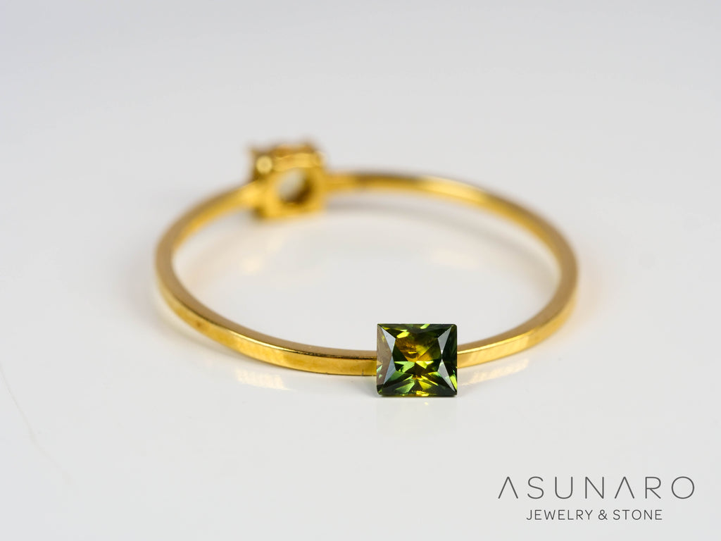 バイカラーサファイア 　プリンセスカット　 スリランカ産　0.21ct【250127-2526】