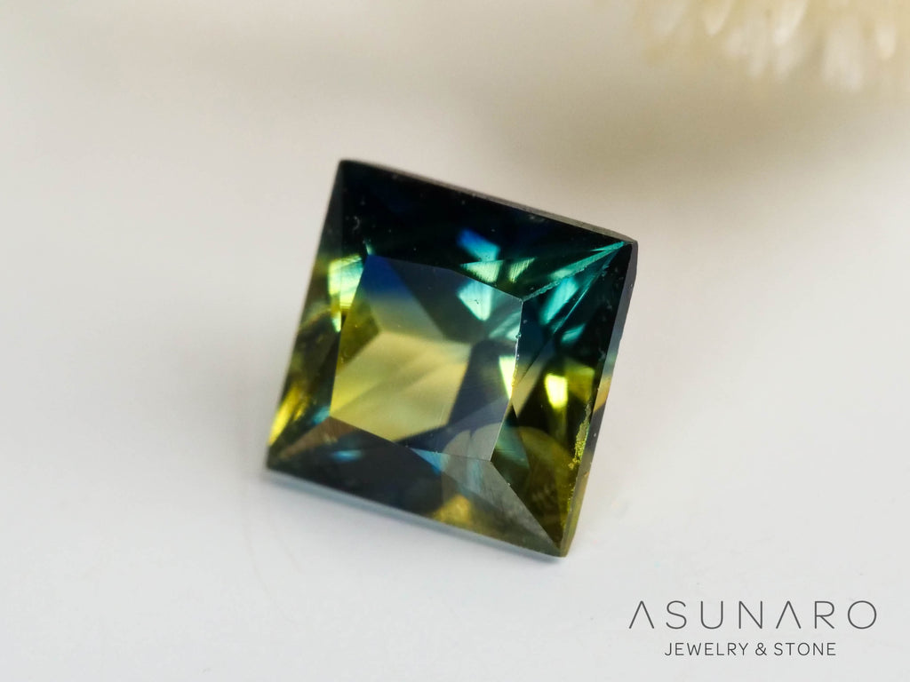 バイカラーサファイア 　プリンセスカット　 スリランカ産　0.26ct【250127-2529】