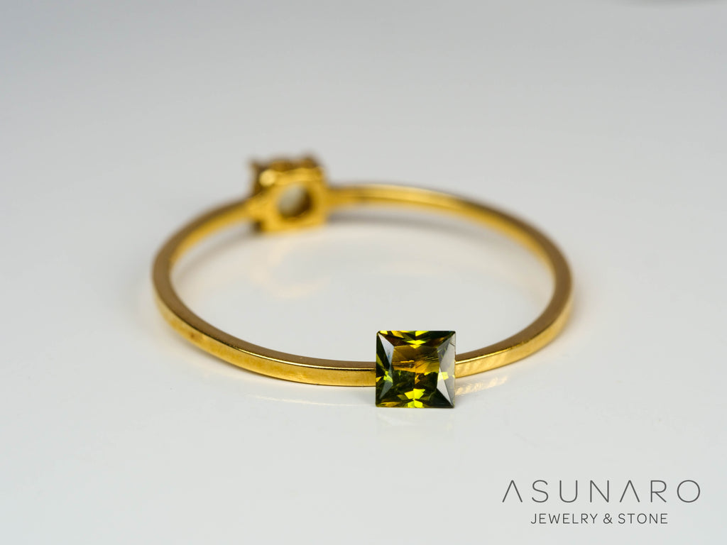 バイカラーサファイア 　プリンセスカット　 スリランカ産　0.20ct【250127-2531】