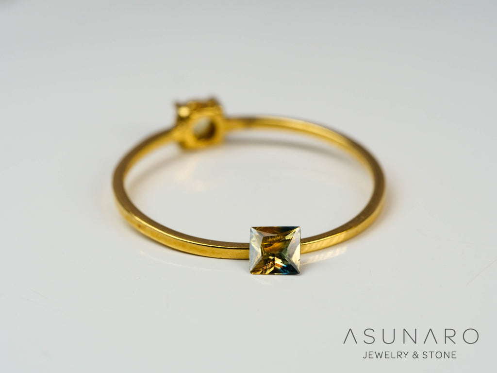 バイカラーサファイア 　プリンセスカット　 スリランカ産　0.15ct【250127-2533】