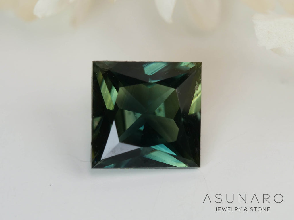 バイカラーサファイア 　プリンセスカット　 スリランカ産　0.41ct【241028-2539】