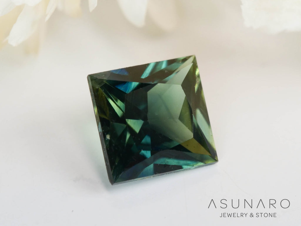 バイカラーサファイア 　プリンセスカット　 スリランカ産　0.41ct【241028-2539】