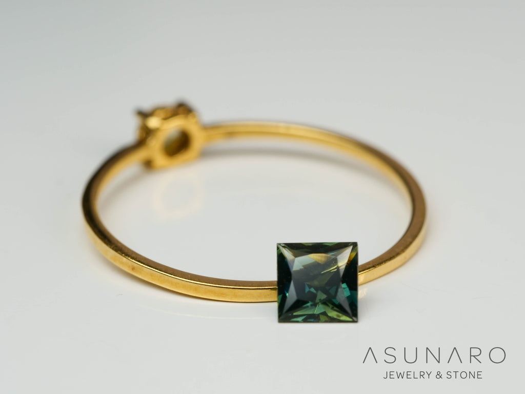 バイカラーサファイア 　プリンセスカット　 スリランカ産　0.41ct【241028-2539】