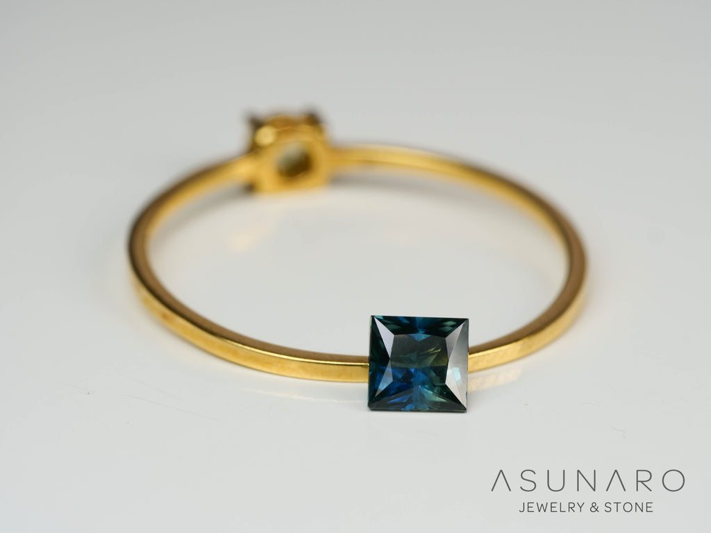 バイカラーサファイア 　プリンセスカット　 スリランカ産　0.34ct【241028-2541】