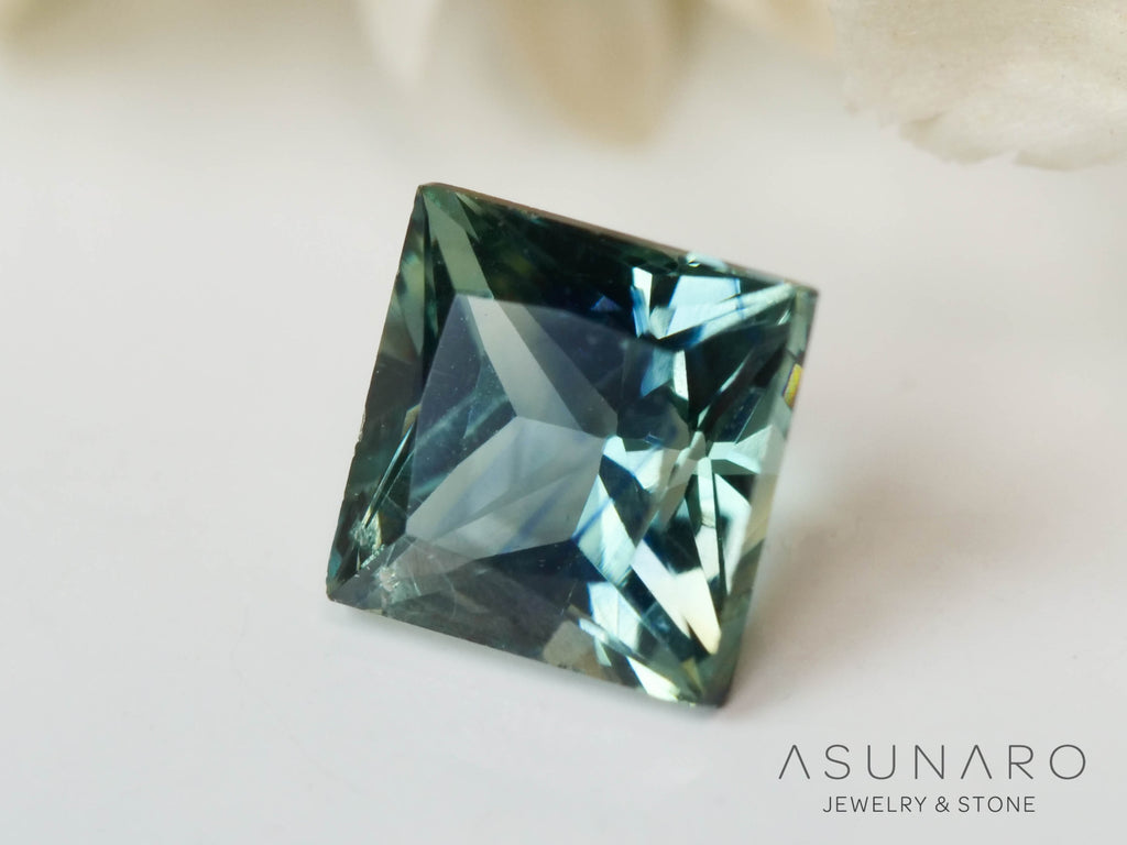 バイカラーサファイア 　プリンセスカット　 スリランカ産　0.42ct【241028-2544】