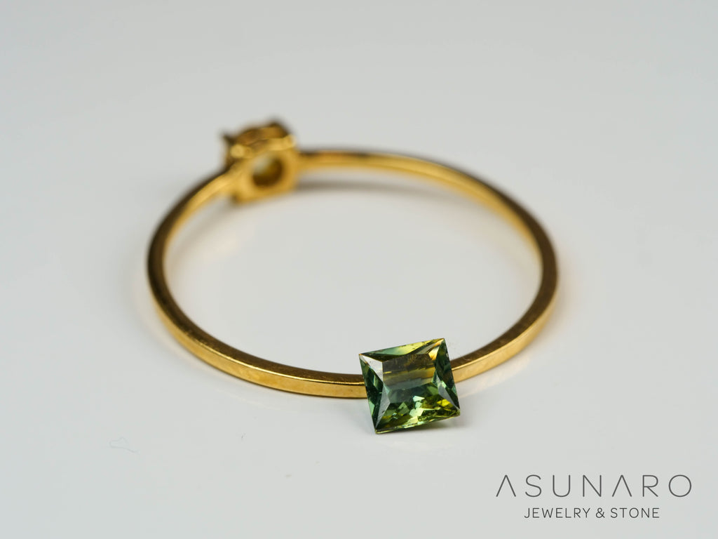 バイカラーサファイア 　プリンセスカット　 スリランカ産　0.30ct【241028-2545】