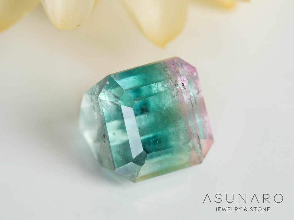 パーティーカラードトルマリン　エメラルドカット　アフガニスタン産　1.63ct【241106-2546】