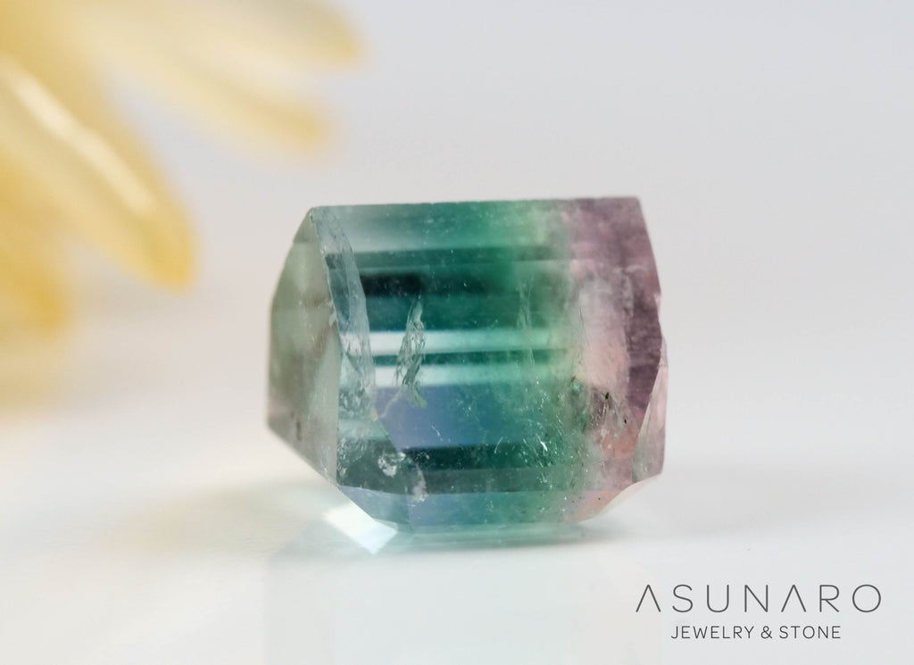 パーティーカラードトルマリン　エメラルドカット　アフガニスタン産　1.63ct【241106-2546】