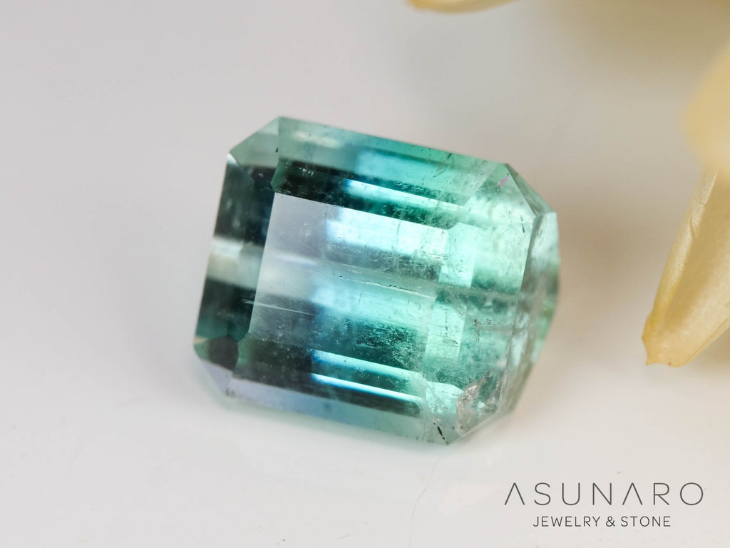 バイカラートルマリン　エメラルドカット　アフガニスタン産　1.50ct【241106-2552】