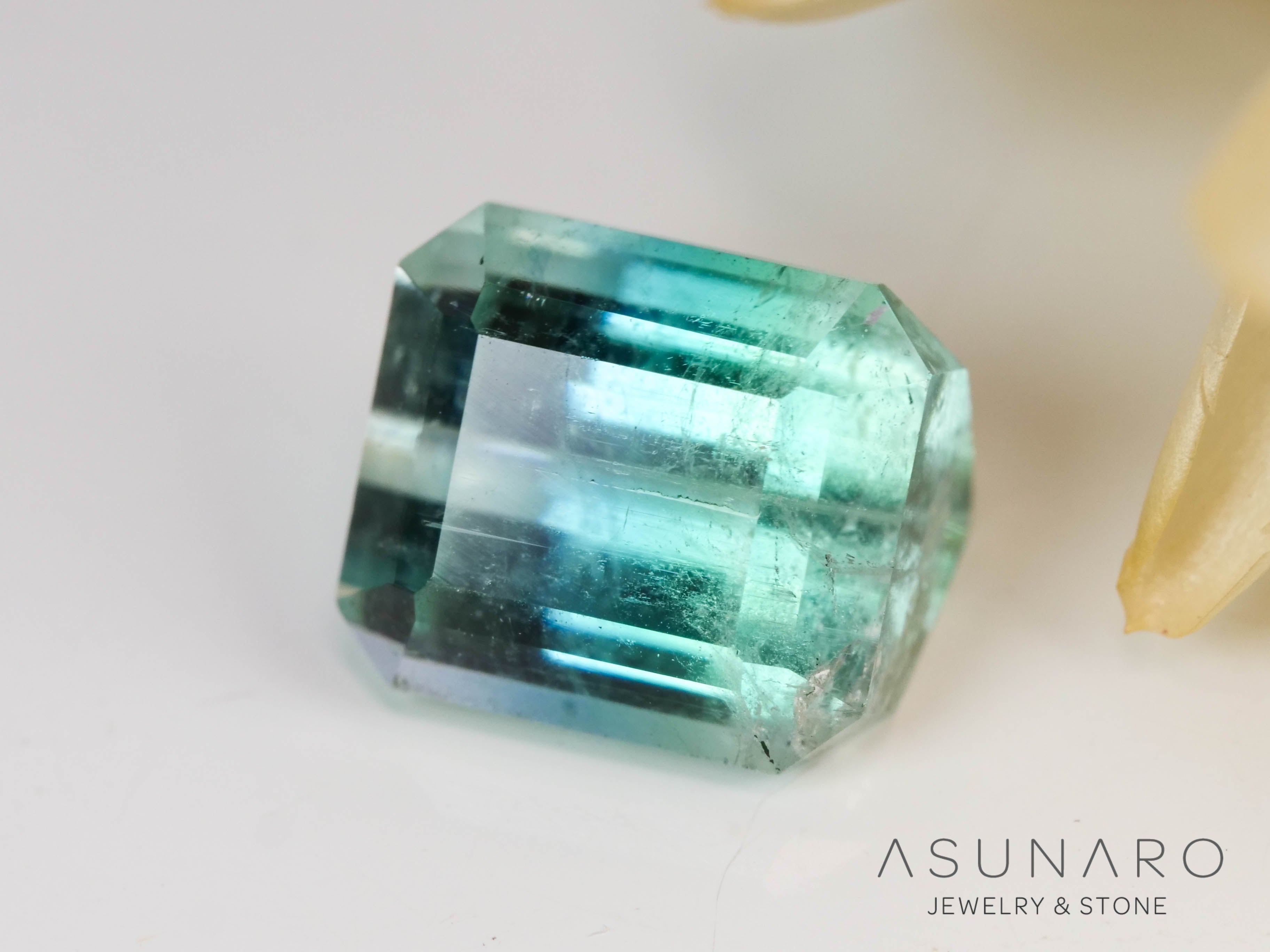 バイカラートルマリン　エメラルドカット　アフガニスタン産　1.50ct【241106-2552】