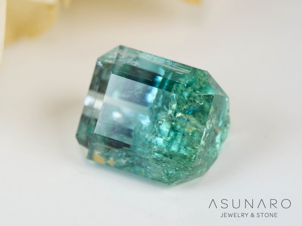 バイカラートルマリン　エメラルドカット　アフガニスタン産　1.24ct【241106-2558】