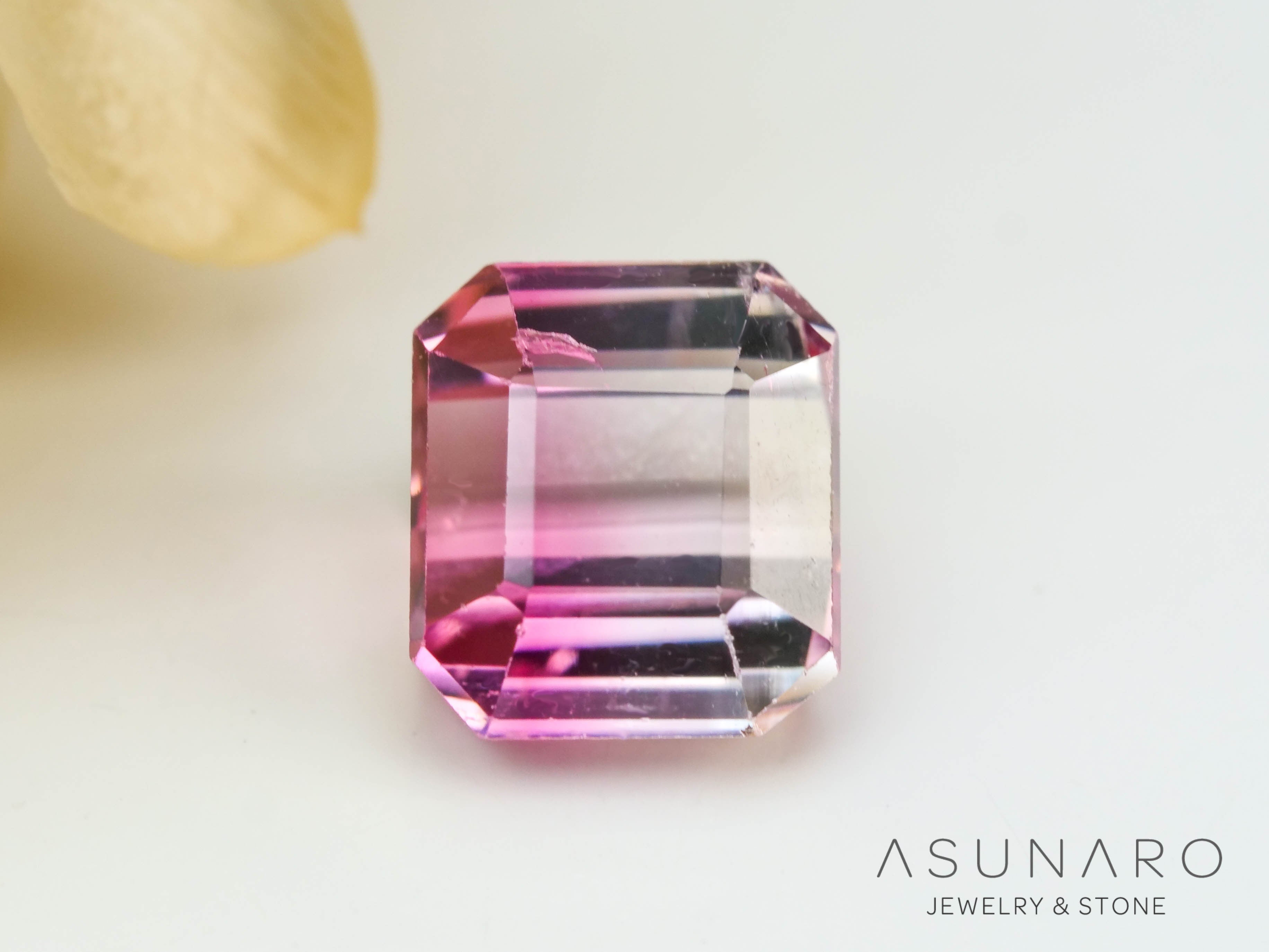 バイカラートルマリン　エメラルドカット　コンゴ産　0.69ct【241028-2563】