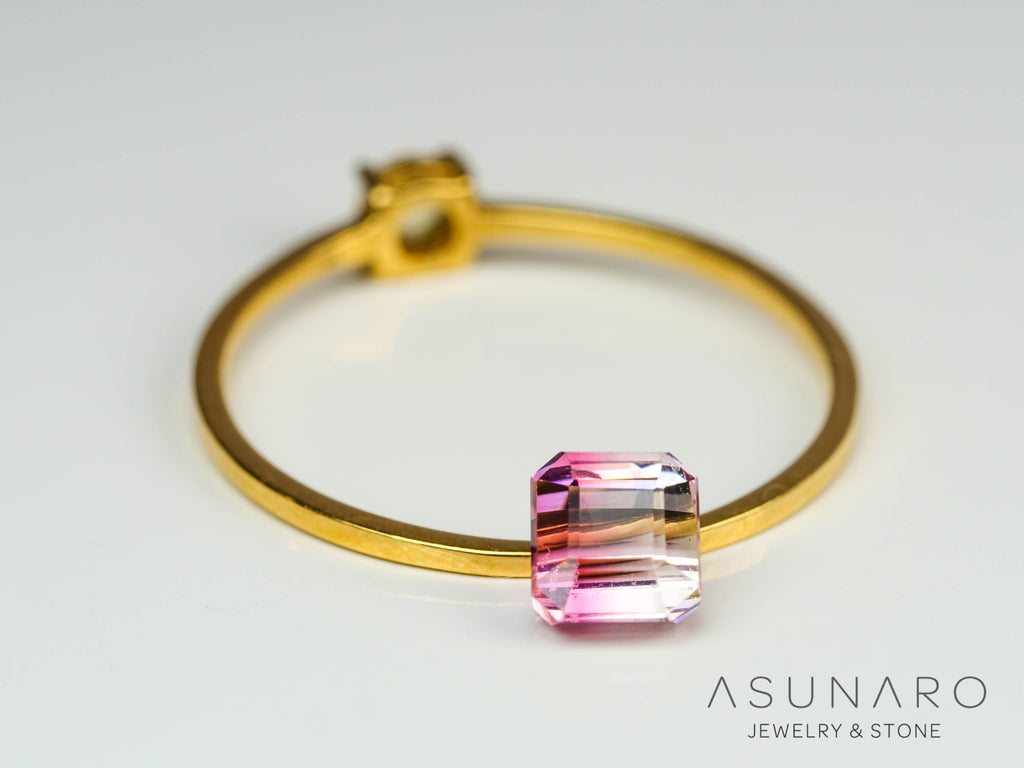 バイカラートルマリン　エメラルドカット　コンゴ産　0.69ct【241028-2563】