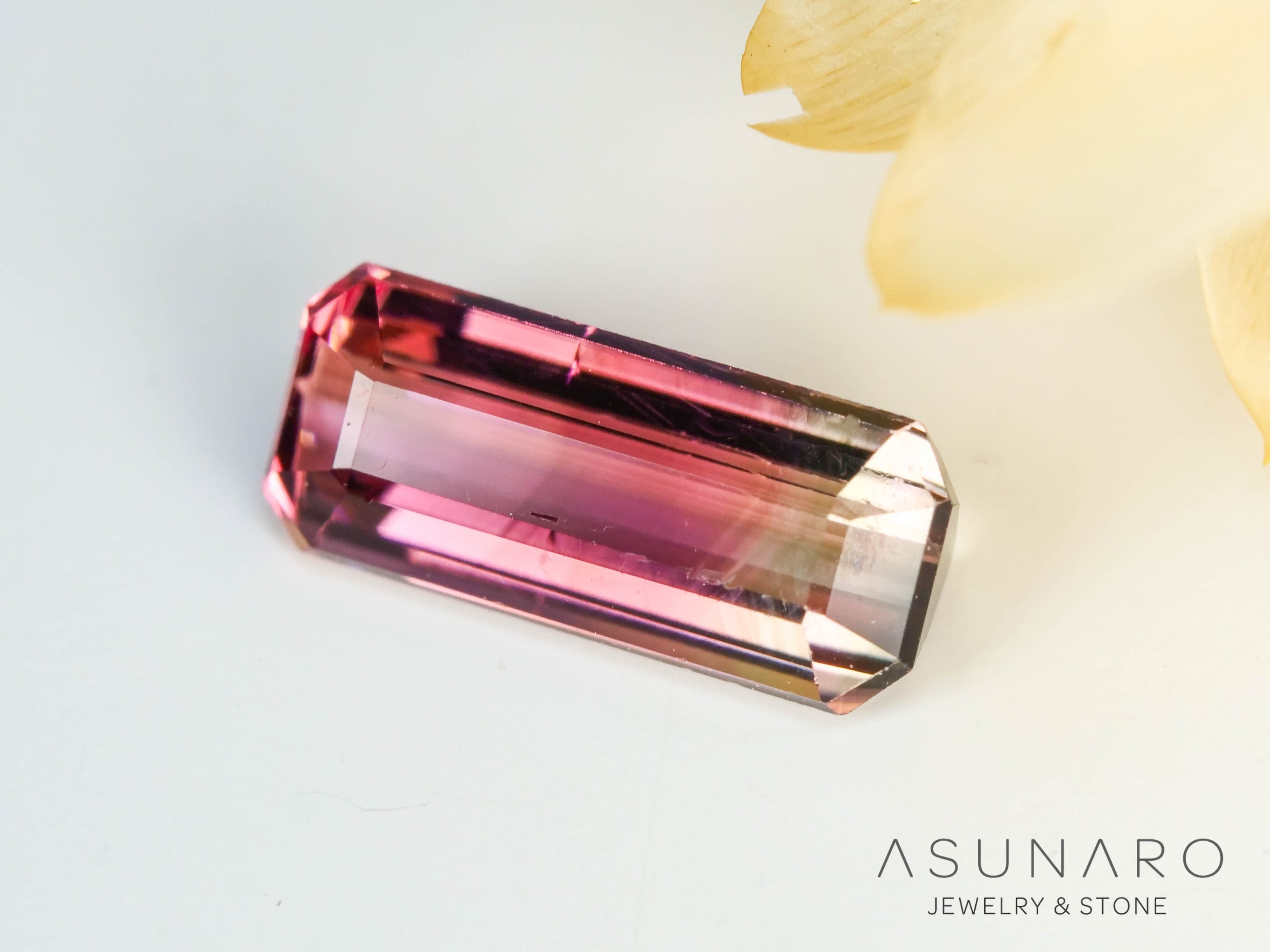 バイカラートルマリン　エメラルドカット　コンゴ産　0.65ct【241028-2564】