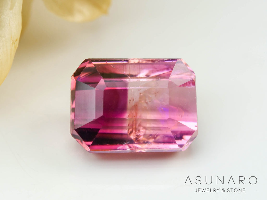 バイカラートルマリン　エメラルドカット　コンゴ産　0.85ct【241028-2565】