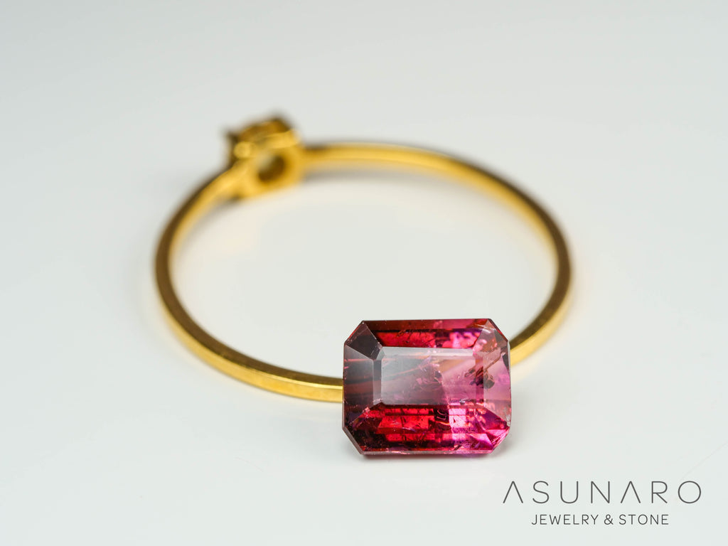 バイカラートルマリン　エメラルドカット　コンゴ産　1.37ct【241028-2567】